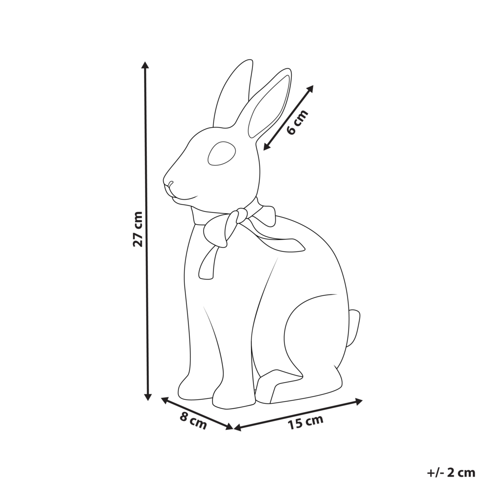 Figura decorativa in ceramica blu Dolomite 27 cm Statuetta Coniglio Pasqua Decorazione Soggiorno