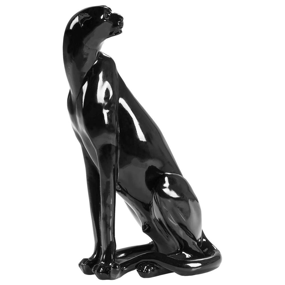 Statuetta decorativa in poliresina nera 34 cm Pezzo d'accento Jaguar Decorazione Soggiorno