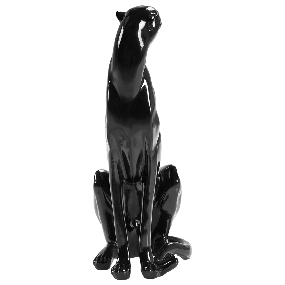 Statuetta decorativa in poliresina nera 34 cm Pezzo d'accento Jaguar Decorazione Soggiorno