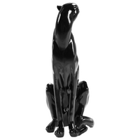Statuetta decorativa in poliresina nera 34 cm Pezzo d'accento Jaguar Decorazione Soggiorno