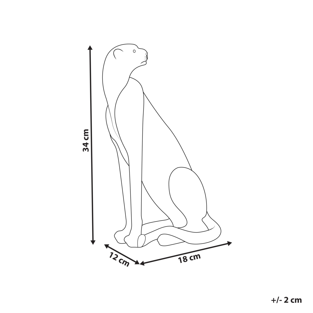 Statuetta decorativa in poliresina nera 34 cm Pezzo d'accento Jaguar Decorazione Soggiorno