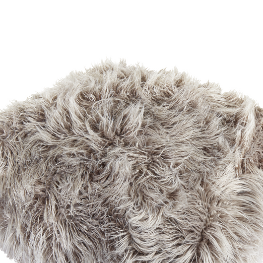 Moderno Pouf Intrecciato da Salotto 50 x 30 cm Motivo Pelle sintetica Grigio