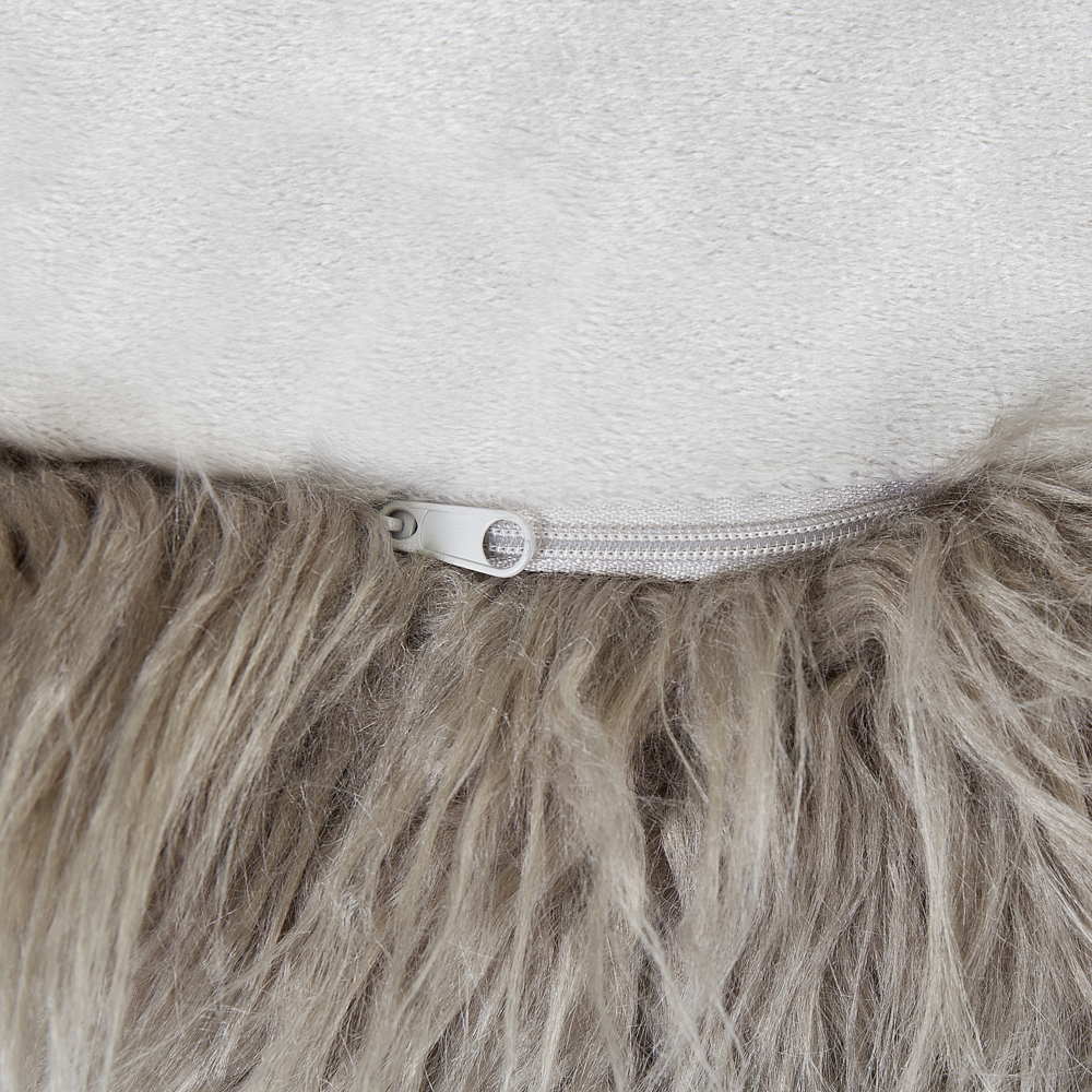 Moderno Pouf Intrecciato da Salotto 50 x 30 cm Motivo Pelle sintetica Grigio