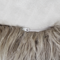 Moderno Pouf Intrecciato da Salotto 50 x 30 cm Motivo Pelle sintetica Grigio