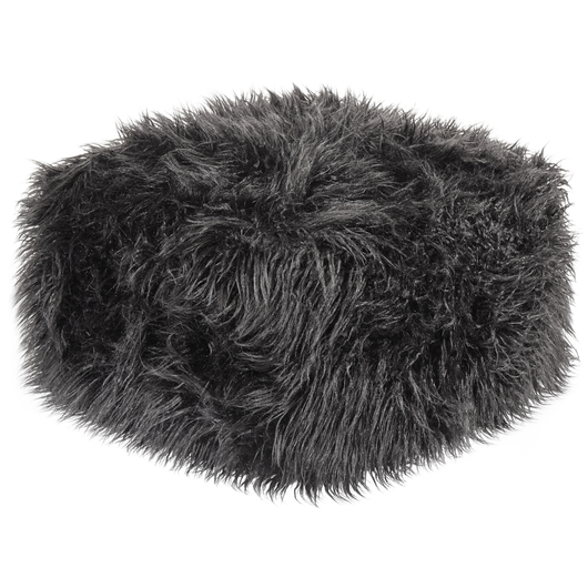 Moderno Pouf Intrecciato da Salotto 50 x 30 cm Motivo Pelle sintetica Nero