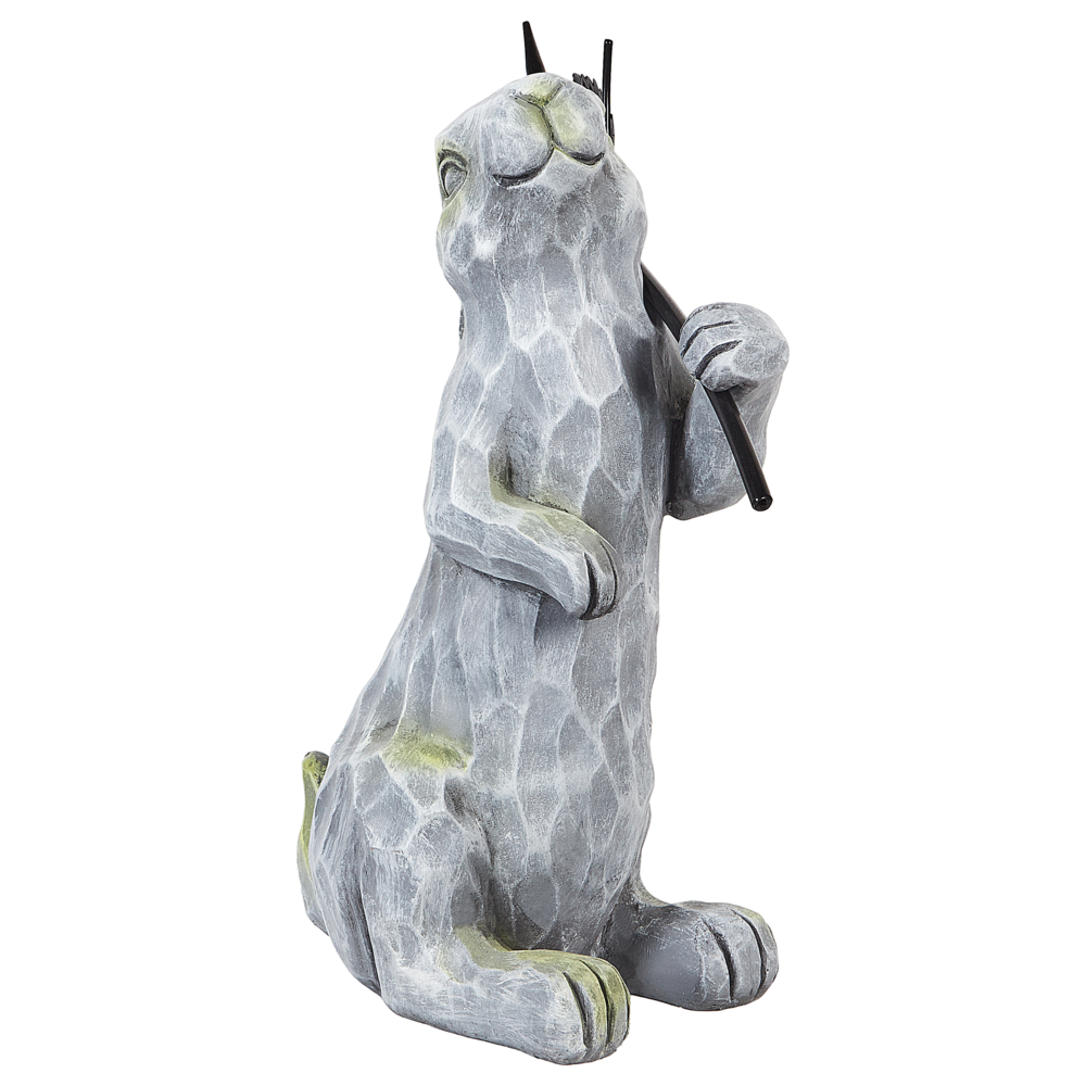 Statuetta decorativa Grigio MgO 37 cm Pezzo d'accento Coniglietto di Pasqua Decorazione per interni esterni Soggiorno