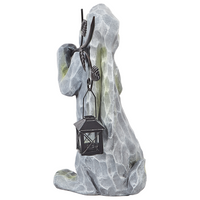 Statuetta decorativa Grigio MgO 37 cm Pezzo d'accento Coniglietto di Pasqua Decorazione per interni esterni Soggiorno