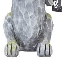 Statuetta decorativa Grigio MgO 37 cm Pezzo d'accento Coniglietto di Pasqua Decorazione per interni esterni Soggiorno