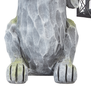 Statuetta decorativa Grigio MgO 37 cm Pezzo d'accento Coniglietto di Pasqua Decorazione per interni esterni Soggiorno