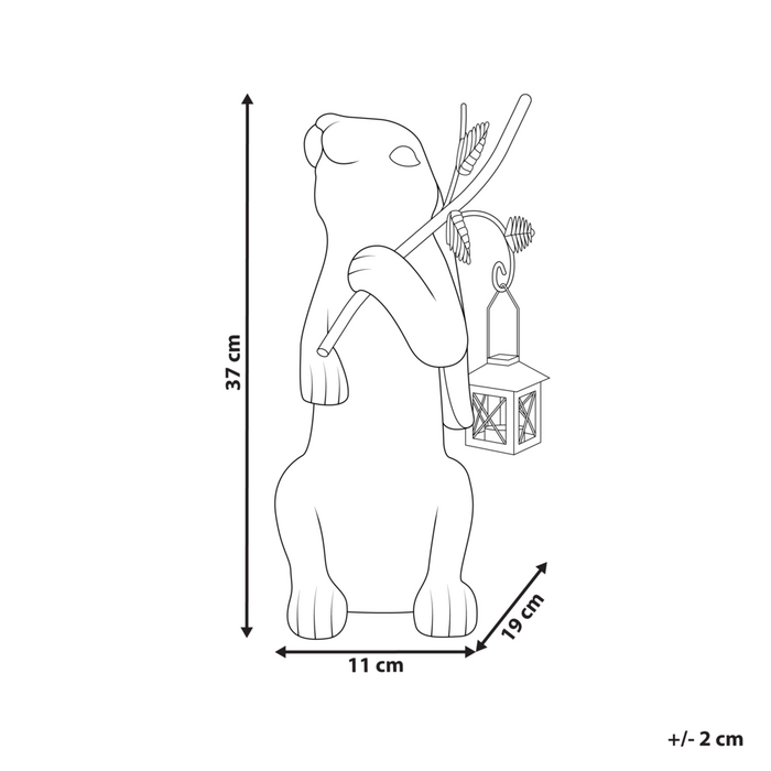Statuetta decorativa Grigio MgO 37 cm Pezzo d'accento Coniglietto di Pasqua Decorazione per interni esterni Soggiorno