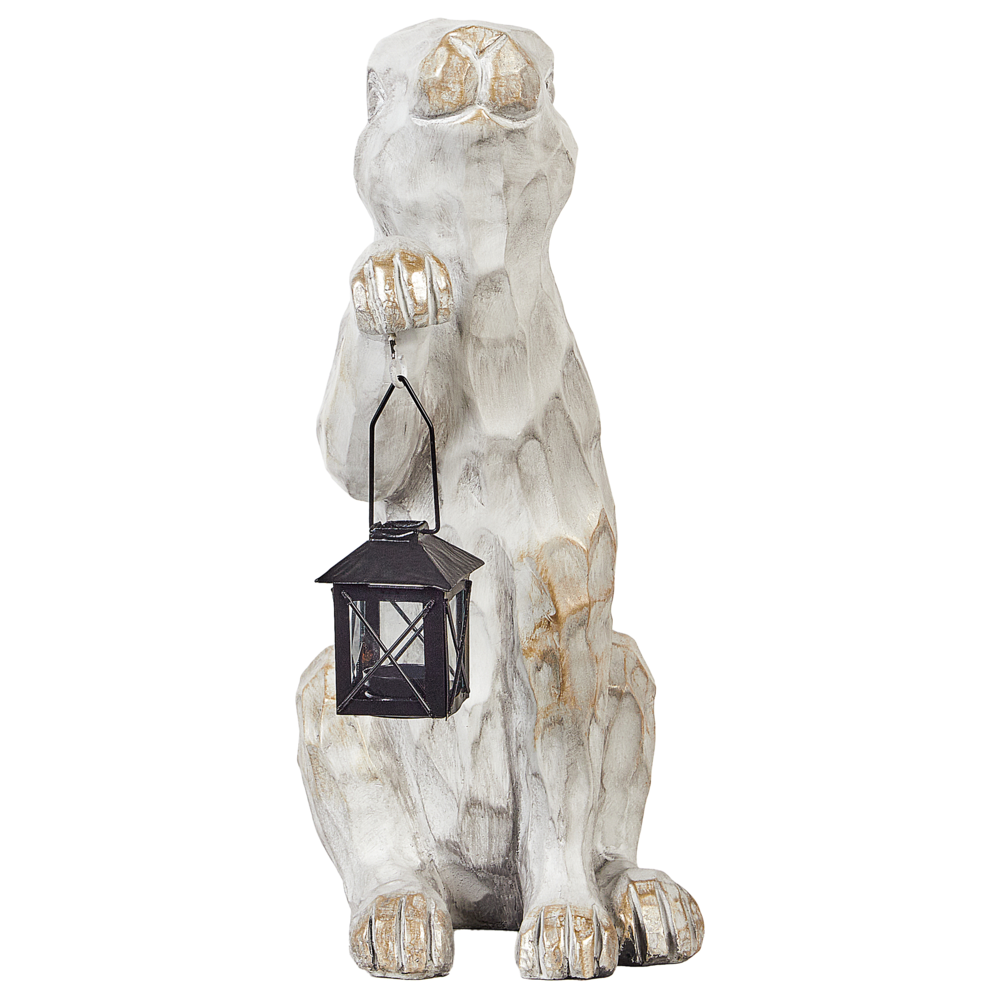 Statuetta decorativa Bianca MgO 37 cm Coniglietto di Pasqua Decorazione per interni esterni Soggiorno