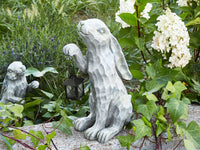 Statuetta decorativa Grigio MgO 37 cm Coniglietto di Pasqua Decorazione per interni esterni Soggiorno