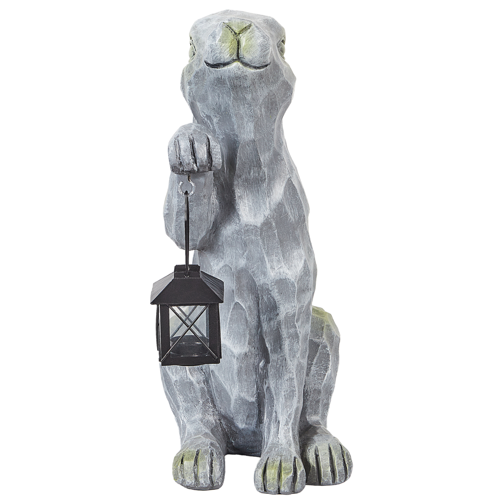 Statuetta decorativa Grigio MgO 37 cm Coniglietto di Pasqua Decorazione per interni esterni Soggiorno