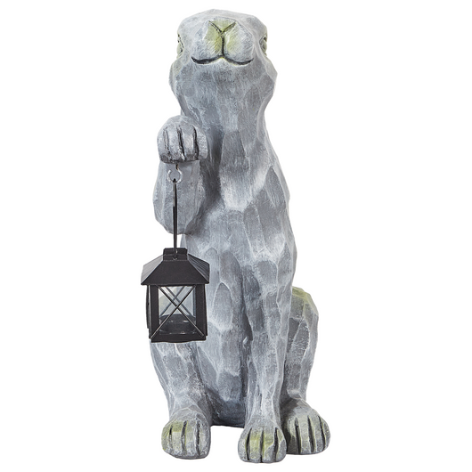 Statuetta decorativa Grigio MgO 37 cm Coniglietto di Pasqua Decorazione per interni esterni Soggiorno
