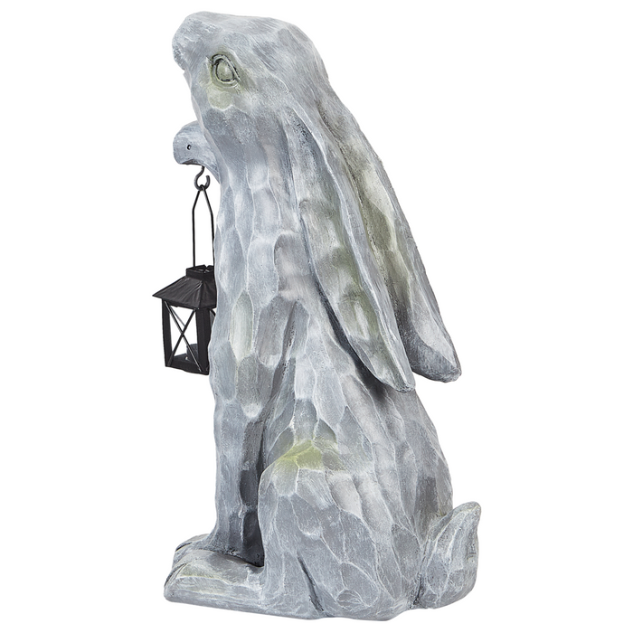 Statuetta decorativa Grigio MgO 37 cm Coniglietto di Pasqua Decorazione per interni esterni Soggiorno