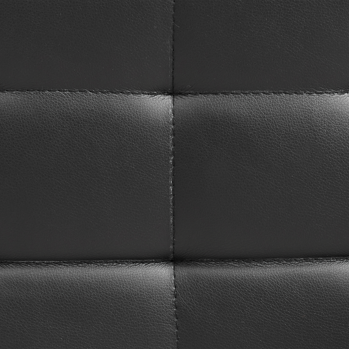 Panca per camera da letto imbottita in ecopelle nera ottomana con contenitore