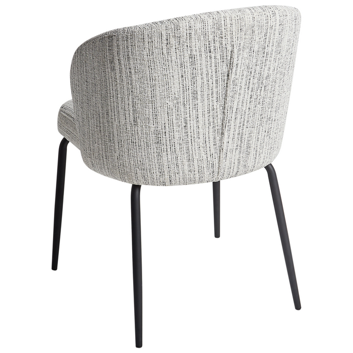 Set di 2 Sedie da Pranzo in Tessuto bianco e nero eleganti design moderno