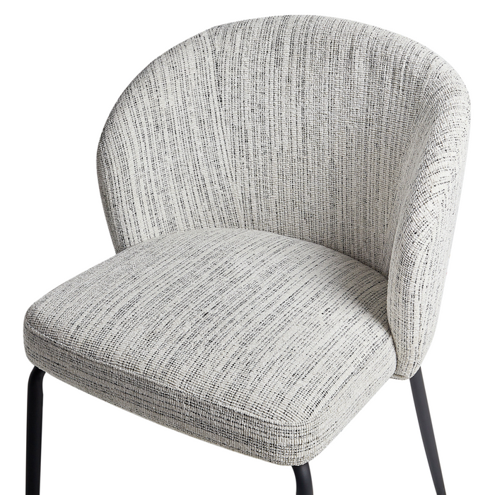 Set di 2 Sedie da Pranzo in Tessuto bianco e nero eleganti design moderno