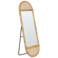 Specchio da terra in rattan naturale 150x50 cm stile boho salotto camera da letto