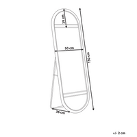 Specchio da terra in rattan naturale 150x50 cm stile boho salotto camera da letto