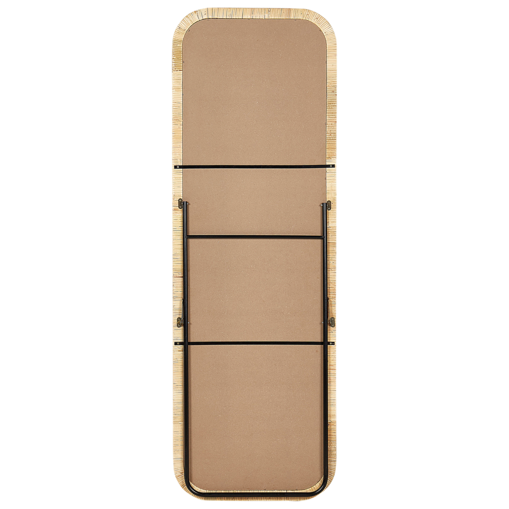 Elegante specchio da terra in rattan naturale 150x50 cm stile boho camera da letto