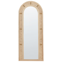 Specchio da parete ad arco in rattan naturale 120x50 cm soggiorno camera da letto