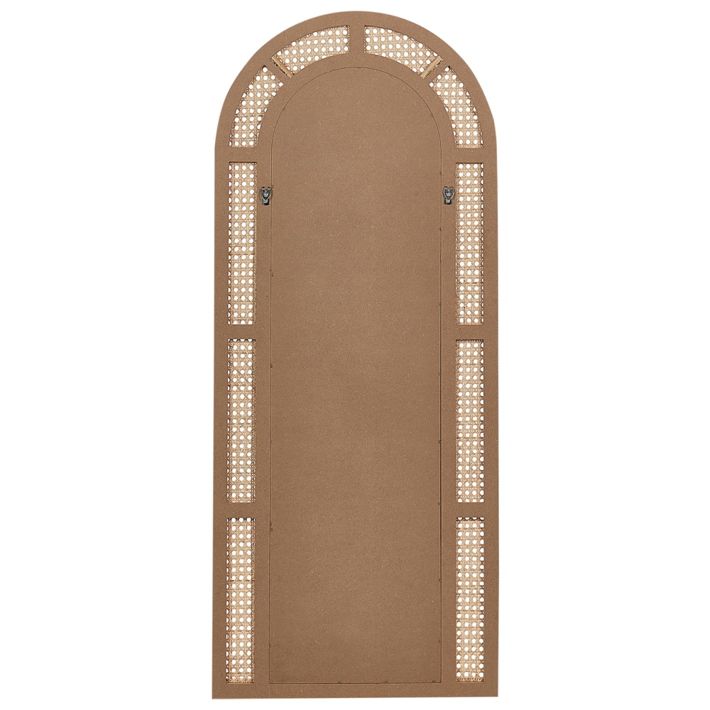 Specchio da parete ad arco in rattan naturale 120x50 cm soggiorno camera da letto