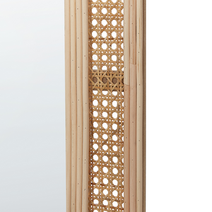 Specchio da parete ad arco in rattan naturale 120x50 cm soggiorno camera da letto