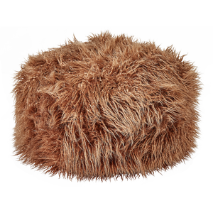Pouf marrone EPS perline riempimento pelliccia sintetica modello solido quadrato Boho moderno tessuto poggiapiedi