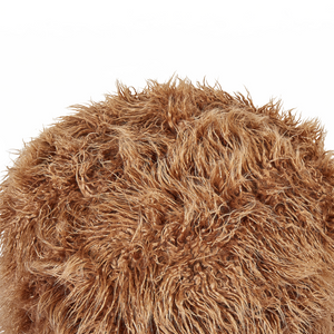 Pouf marrone EPS perline riempimento pelliccia sintetica modello solido quadrato Boho moderno tessuto poggiapiedi