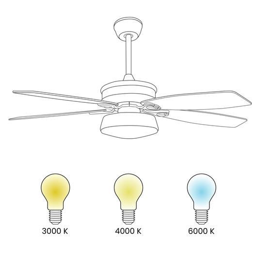 Ventilatore da soffitto moderno con 5 lame telecomando e illuminazione bianco stile contemporaneo soggiorno camera da letto