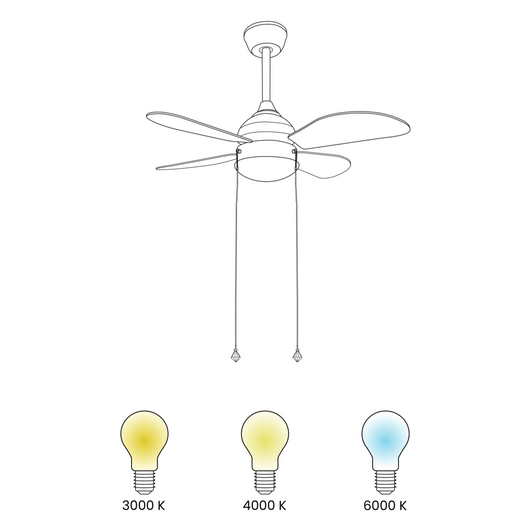 Ventilatore da soffitto per cameretta a forma di ape con lame grigie bambini colorato