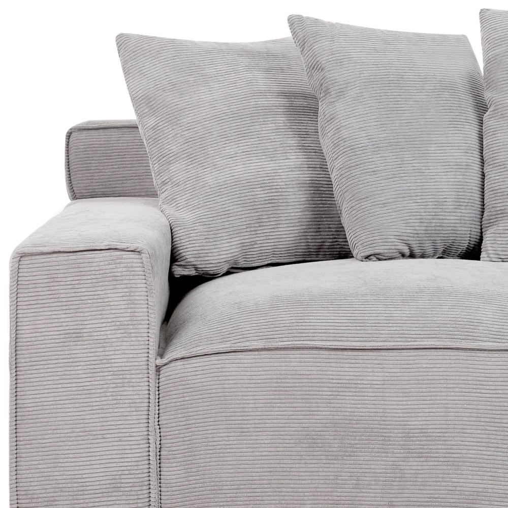 Divano in velluto a coste grigio chiaro velluto a coste 3 posti confortevole soggiorno moderno retrò