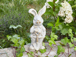 Statuetta decorativa Bianca MgO 36 cm Coniglietto di Pasqua Decorazione per interni esterni Soggiorno