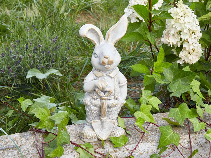 Statuetta decorativa Bianca MgO 36 cm Coniglietto di Pasqua Decorazione per interni esterni Soggiorno