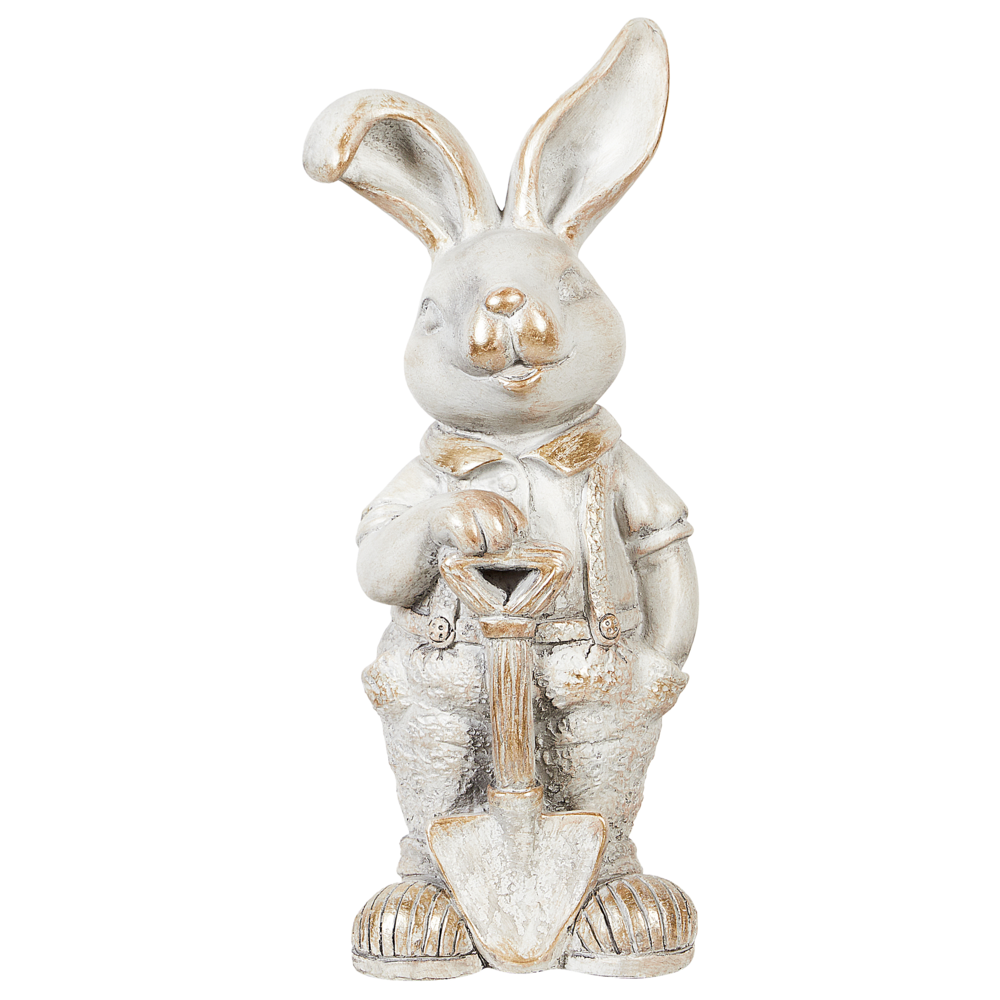 Statuetta decorativa Bianca MgO 36 cm Coniglietto di Pasqua Decorazione per interni esterni Soggiorno