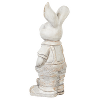 Statuetta decorativa Bianca MgO 36 cm Coniglietto di Pasqua Decorazione per interni esterni Soggiorno