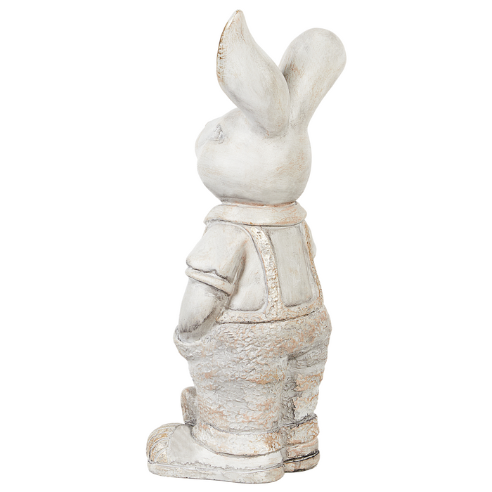 Statuetta decorativa Bianca MgO 36 cm Coniglietto di Pasqua Decorazione per interni esterni Soggiorno