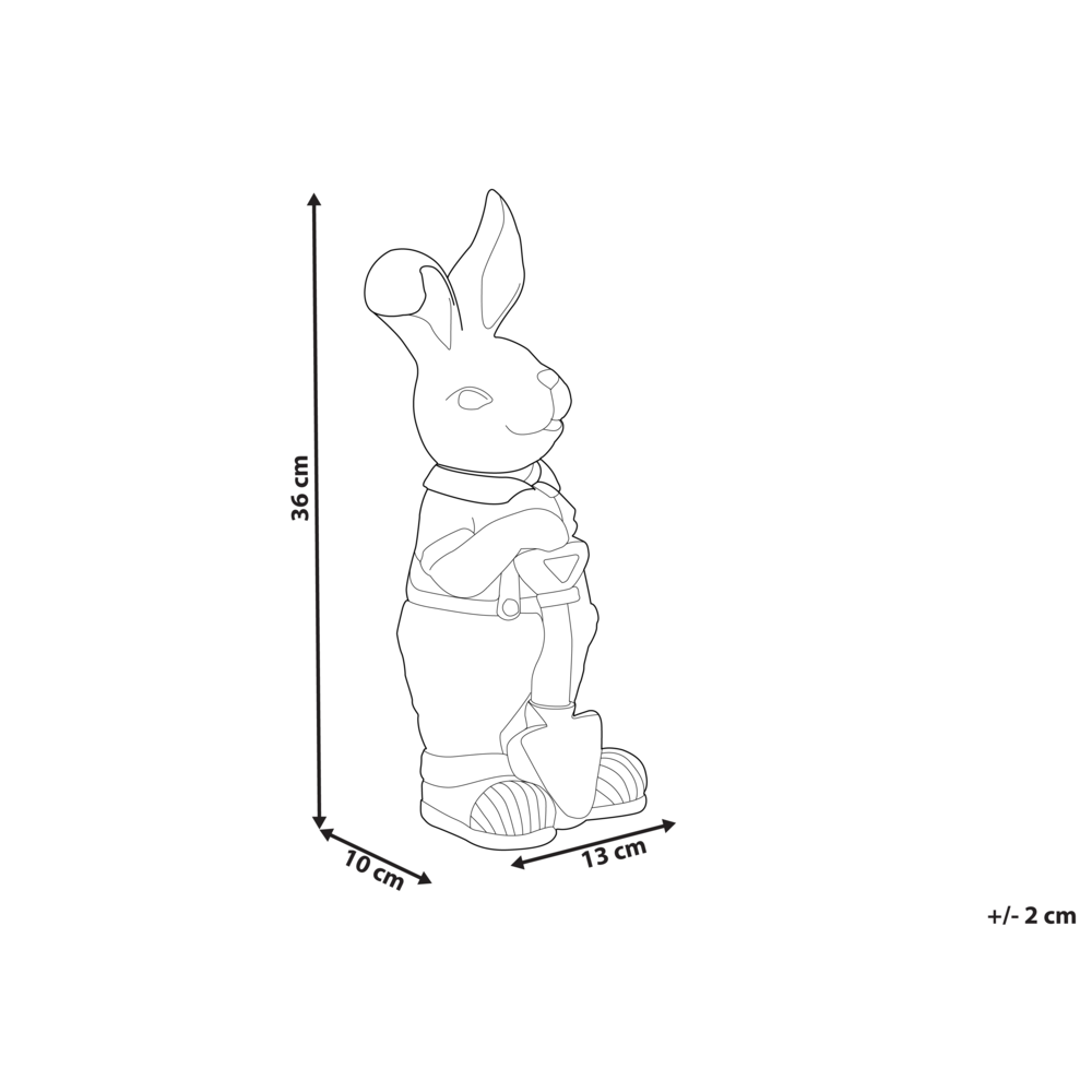 Statuetta decorativa Bianca MgO 36 cm Coniglietto di Pasqua Decorazione per interni esterni Soggiorno