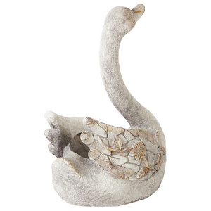 Statuetta decorativa Bianco MgO 40 cm Cigno Decorazione per interni esterni Soggiorno