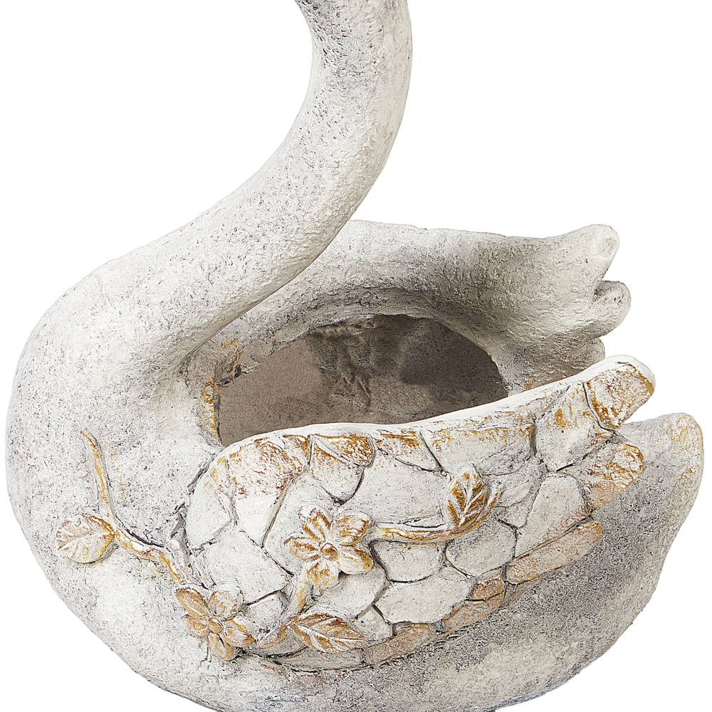 Statuetta decorativa Bianco MgO 40 cm Cigno Decorazione per interni esterni Soggiorno