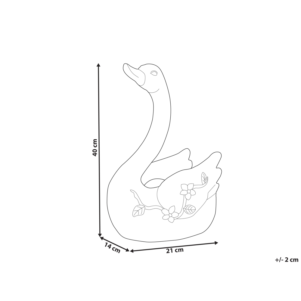 Statuetta decorativa Bianco MgO 40 cm Cigno Decorazione per interni esterni Soggiorno