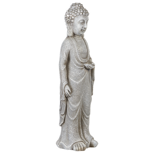 Figurina decorativa Grigio MgO 70 cm Pezzo d'accento Budda Decorazione per interni esterni Soggiorno