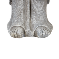 Figurina decorativa Grigio MgO 70 cm Pezzo d'accento Budda Decorazione per interni esterni Soggiorno