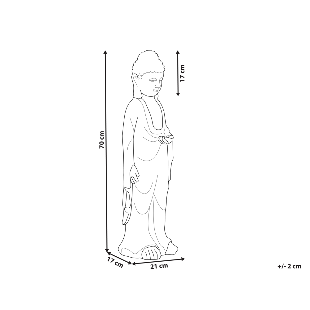 Figurina decorativa Grigio MgO 70 cm Pezzo d'accento Budda Decorazione per interni esterni Soggiorno