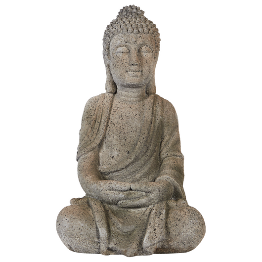 Figurina decorativa Grigio MgO 41 cm Pezzo d'accento Budda Decorazione per interni esterni Soggiorno