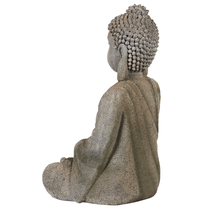 Figurina decorativa Grigio MgO 41 cm Pezzo d'accento Budda Decorazione per interni esterni Soggiorno