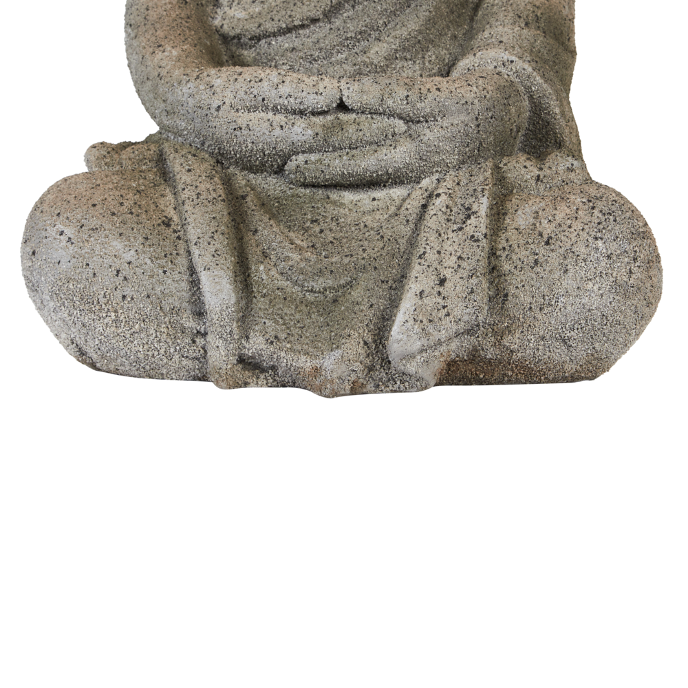 Figurina decorativa Grigio MgO 41 cm Pezzo d'accento Budda Decorazione per interni esterni Soggiorno