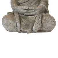 Figurina decorativa Grigio MgO 41 cm Pezzo d'accento Budda Decorazione per interni esterni Soggiorno