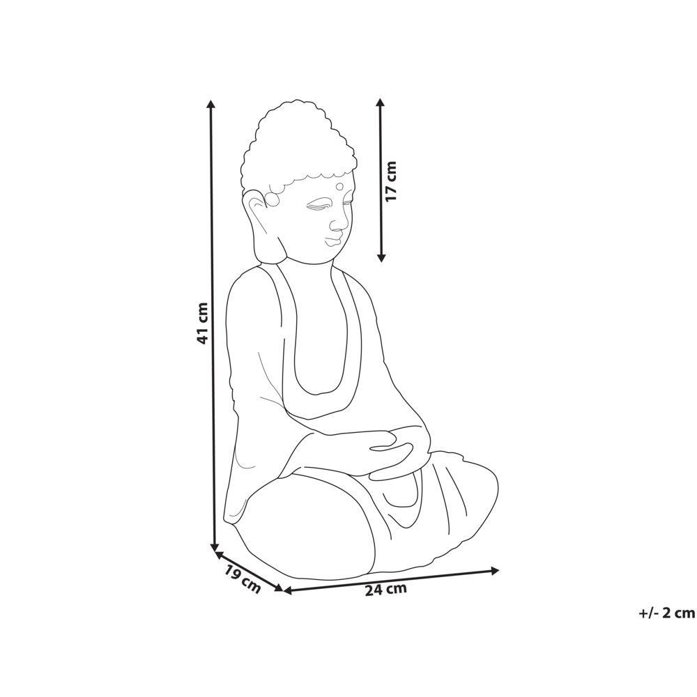 Figurina decorativa Grigio MgO 41 cm Pezzo d'accento Budda Decorazione per interni esterni Soggiorno